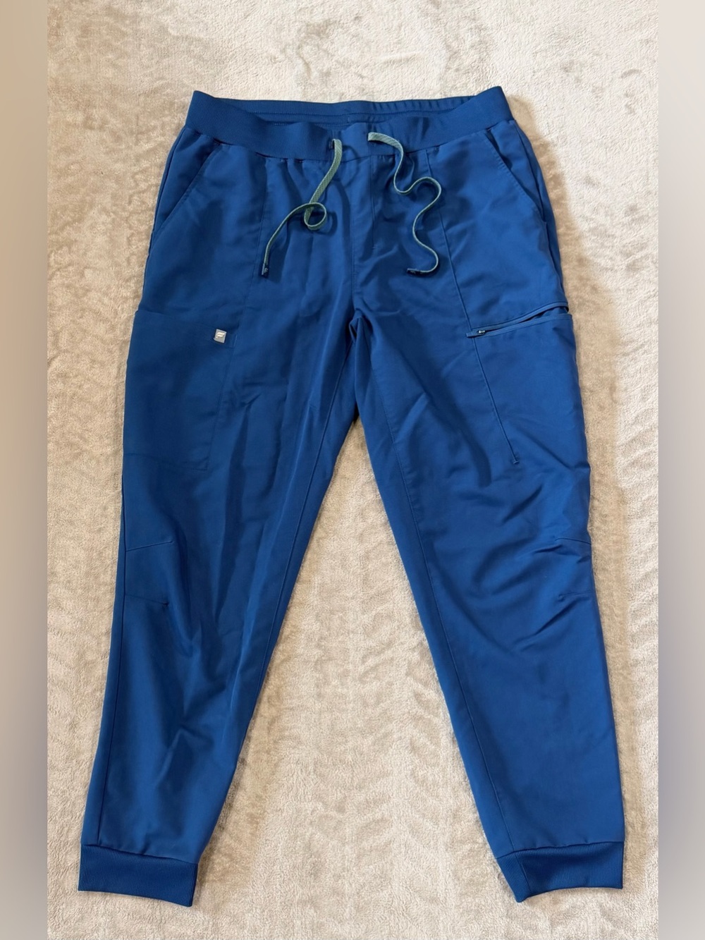 Fabletics Teal Scrub Jogger Pants Size XL Cargo Drawstring Athletic Workwear‎
